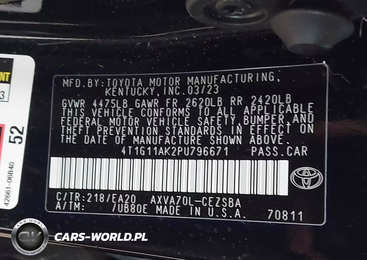 2023 Toyota Camry Se VIN:4T1G11AK2PU796671 - 9