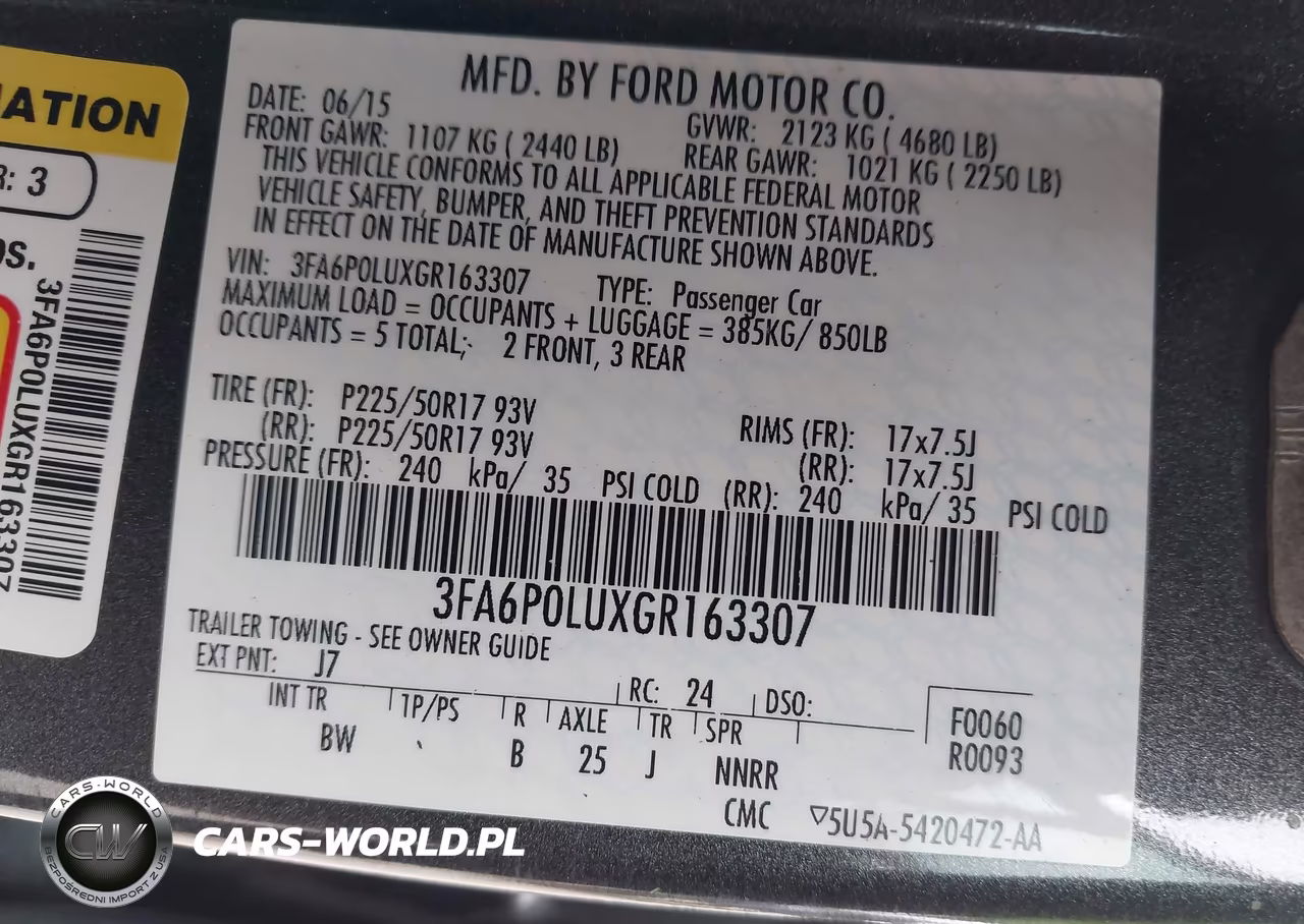 2016 Ford Fusion Hybrid Se VIN:3FA6P0LUXGR163307 - 9