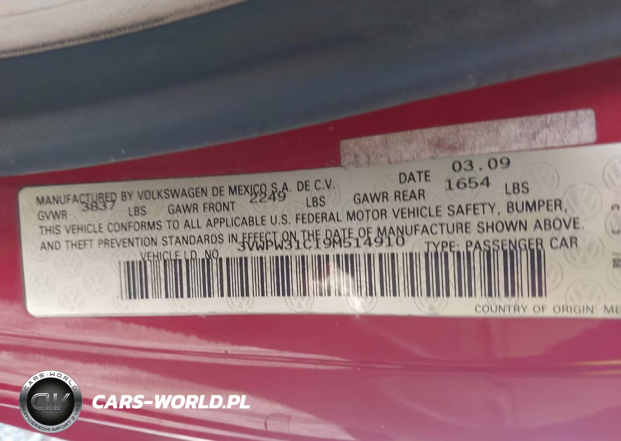 2009 Volkswagen New Beetle 2.5L VIN:3VWPW31C19M514910 - 9