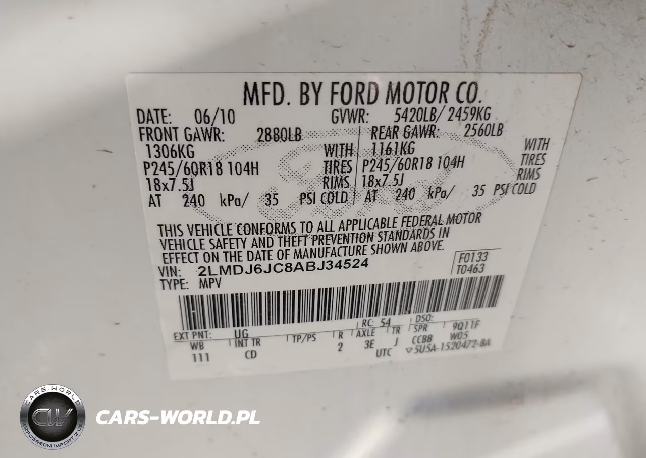 2010 Lincoln Mkx VIN:2LMDJ6JC8ABJ34524 - 9