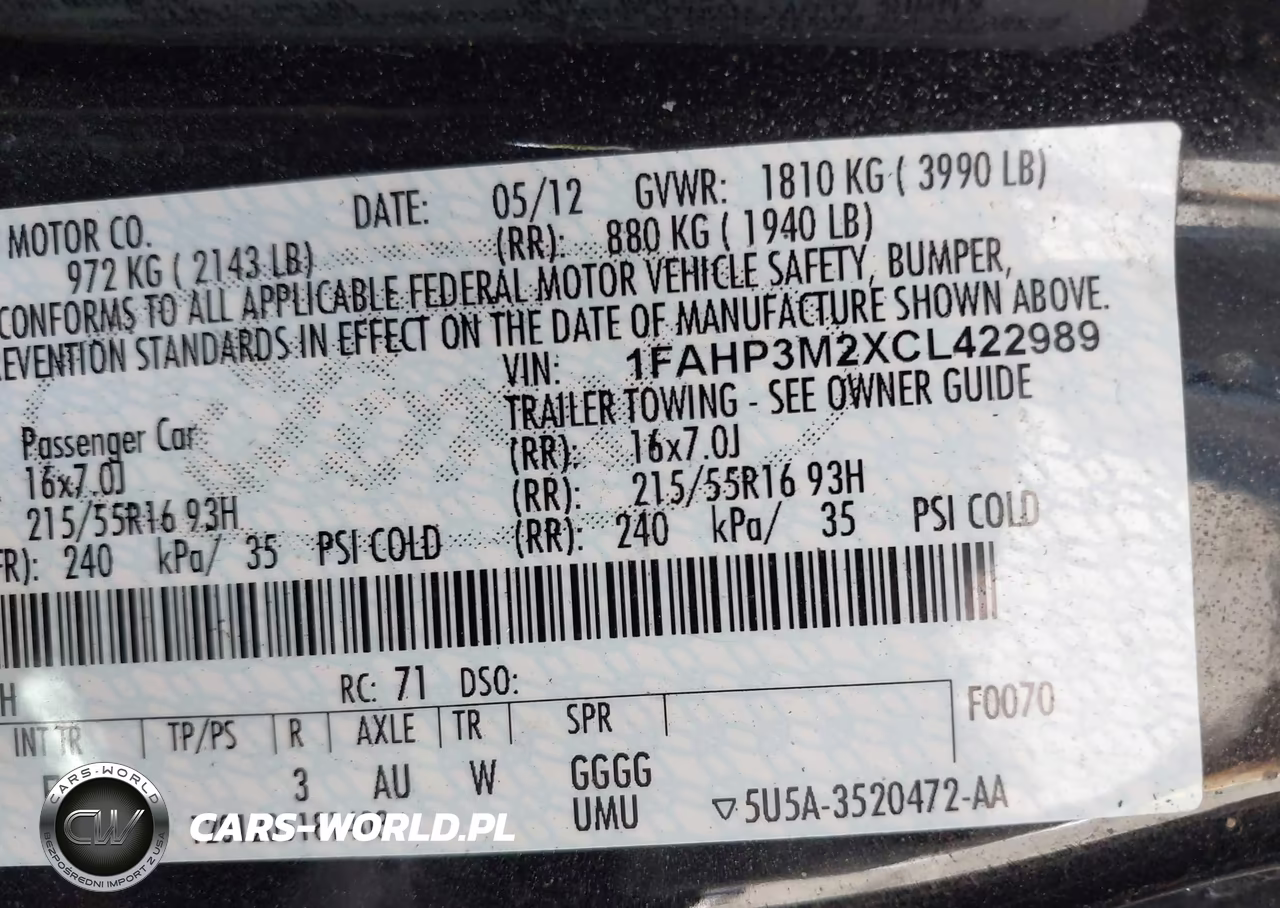 2012 Ford Focus Sel VIN:1FAHP3M2XCL422989 - 9