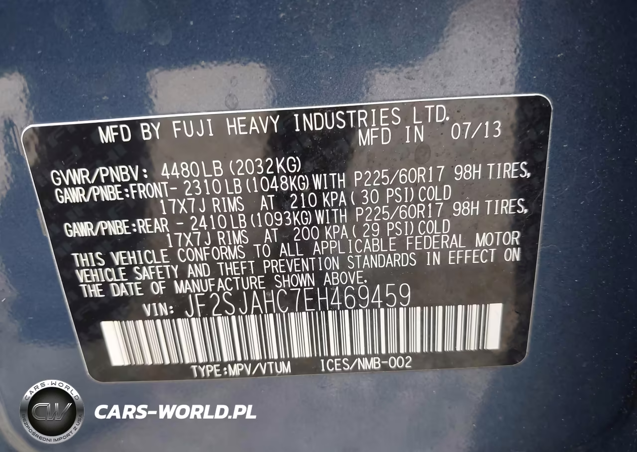 2014 Subaru Forester 2.5I Limited VIN:JF2SJAHC7EH469459 - 9