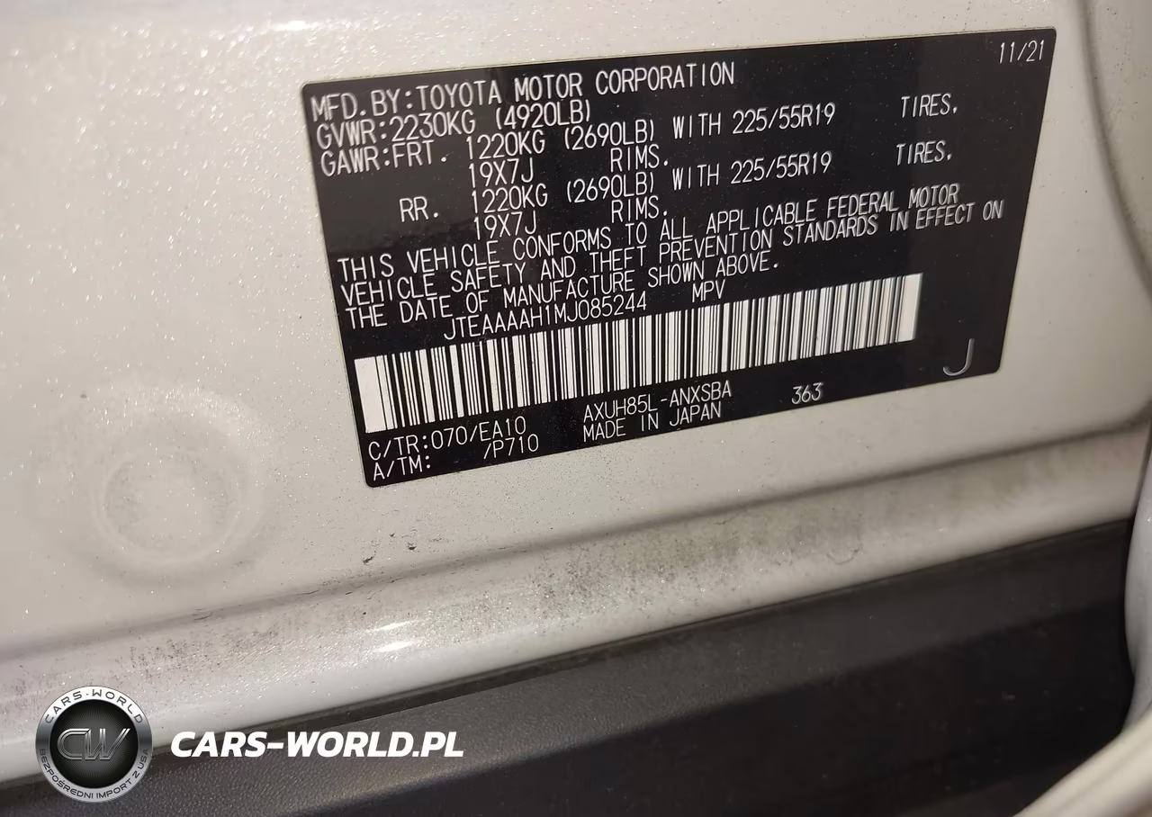 2021 Toyota Venza Limited VIN:JTEAAAAH1MJ085244 - 9