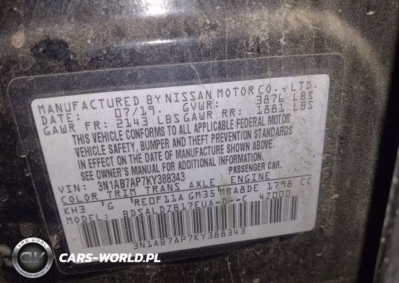 2019 Nissan Sentra Sv VIN:3N1AB7AP7KY388343 - 9