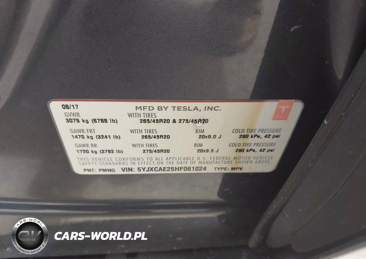 2017 Tesla Model X VIN:5YJXCAE25HF061024 - 9