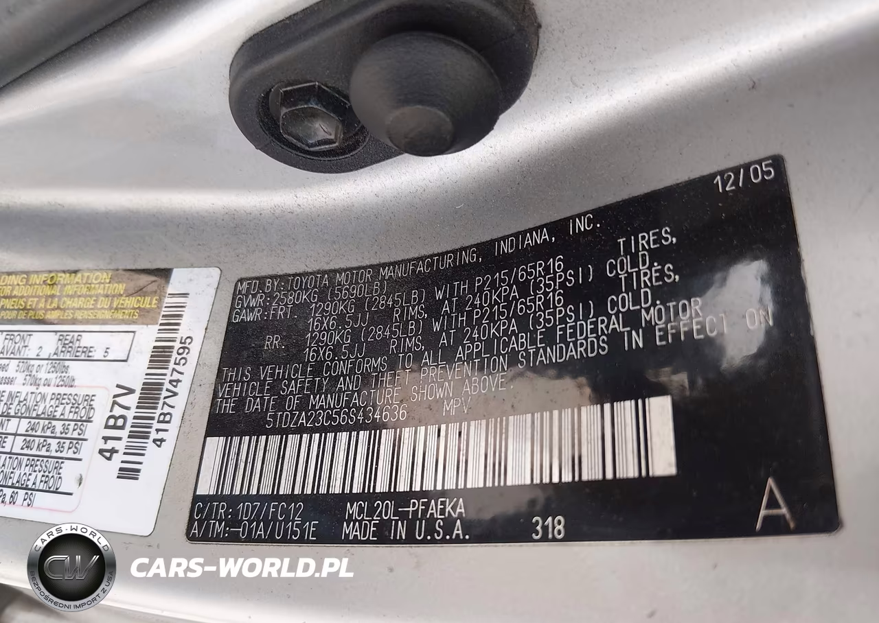 2006 Toyota Sienna Le VIN:5TDZA23C56S434636 - 9