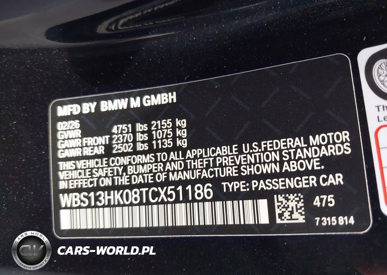 2026 BMW M4 VIN:WBS13HK08TCX51186 - 9