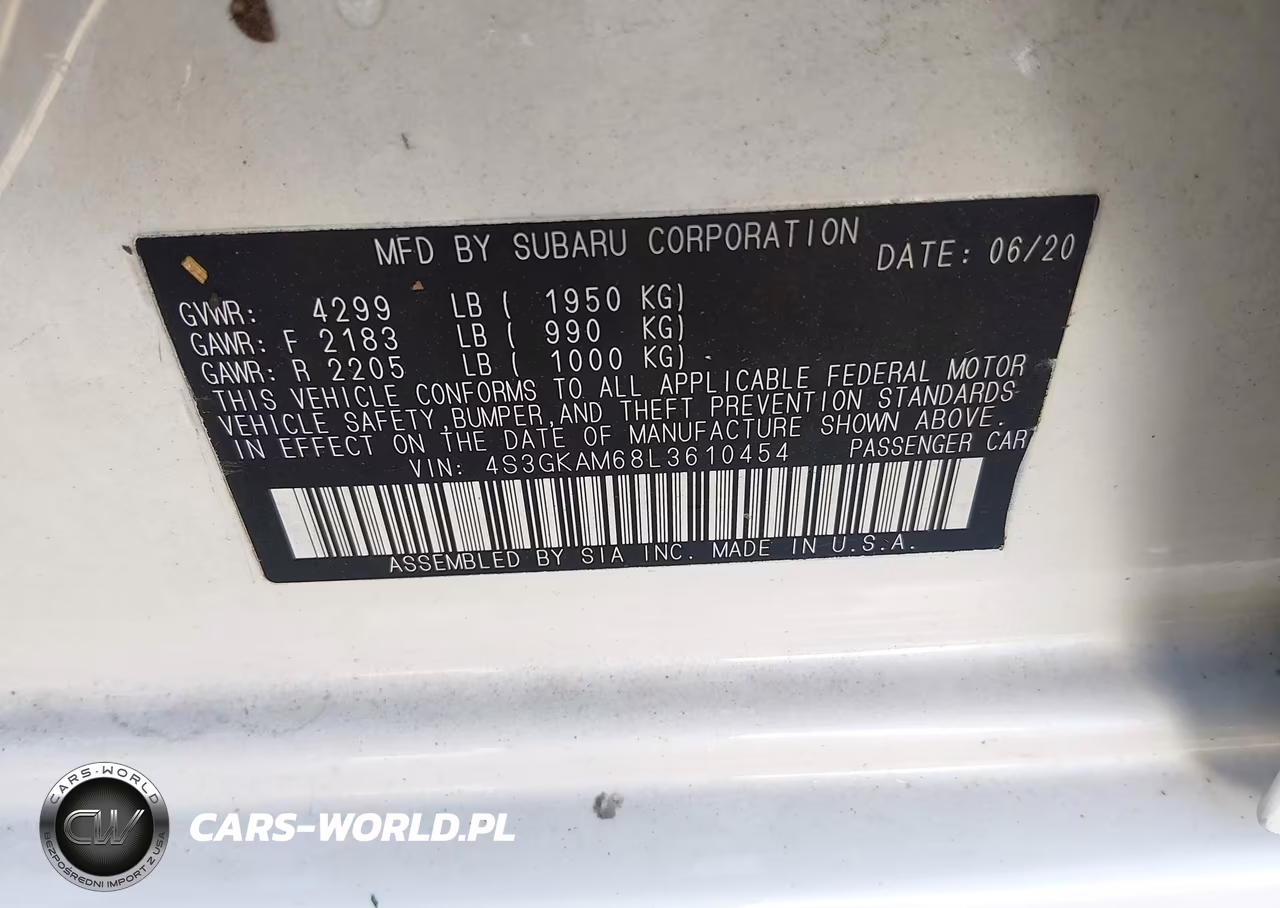 2020 Subaru Impreza Sport VIN:4S3GKAM68L3610454 - 9