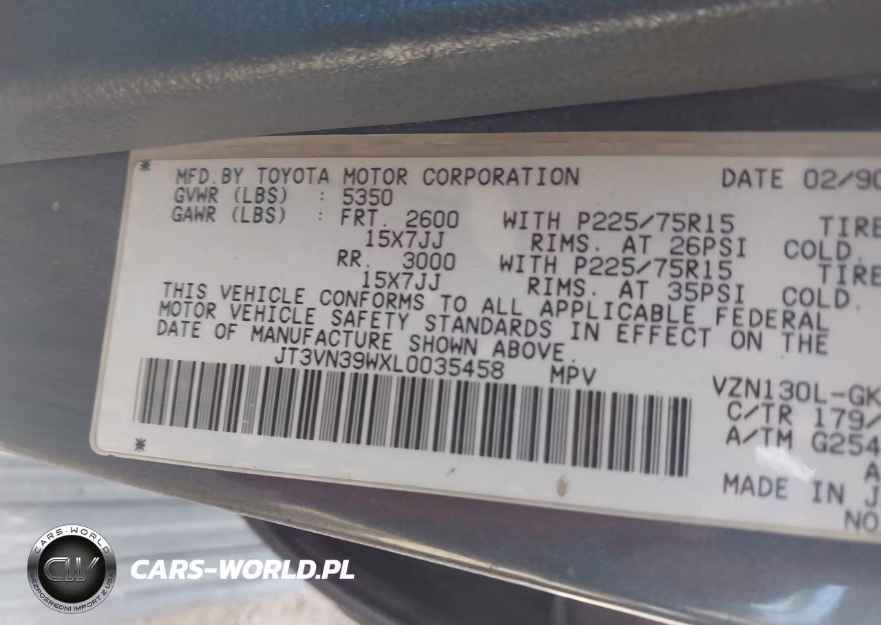 1990 Toyota 4Runner Vn39 Sr5 VIN:JT3VN39WXL0035458 - 9