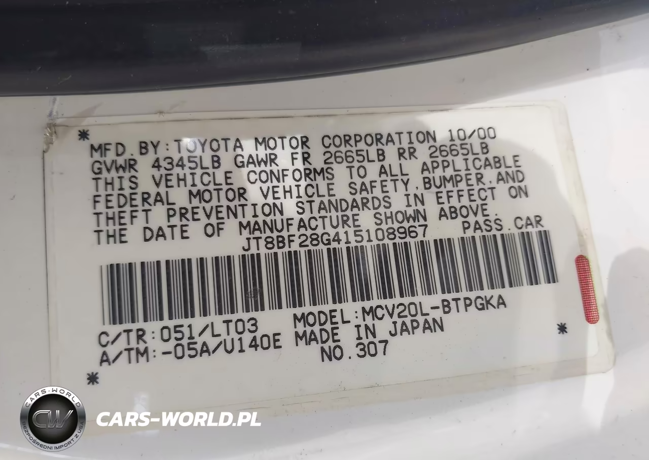 2001 Lexus Es 300 VIN:JT8BF28G415108967 - 9