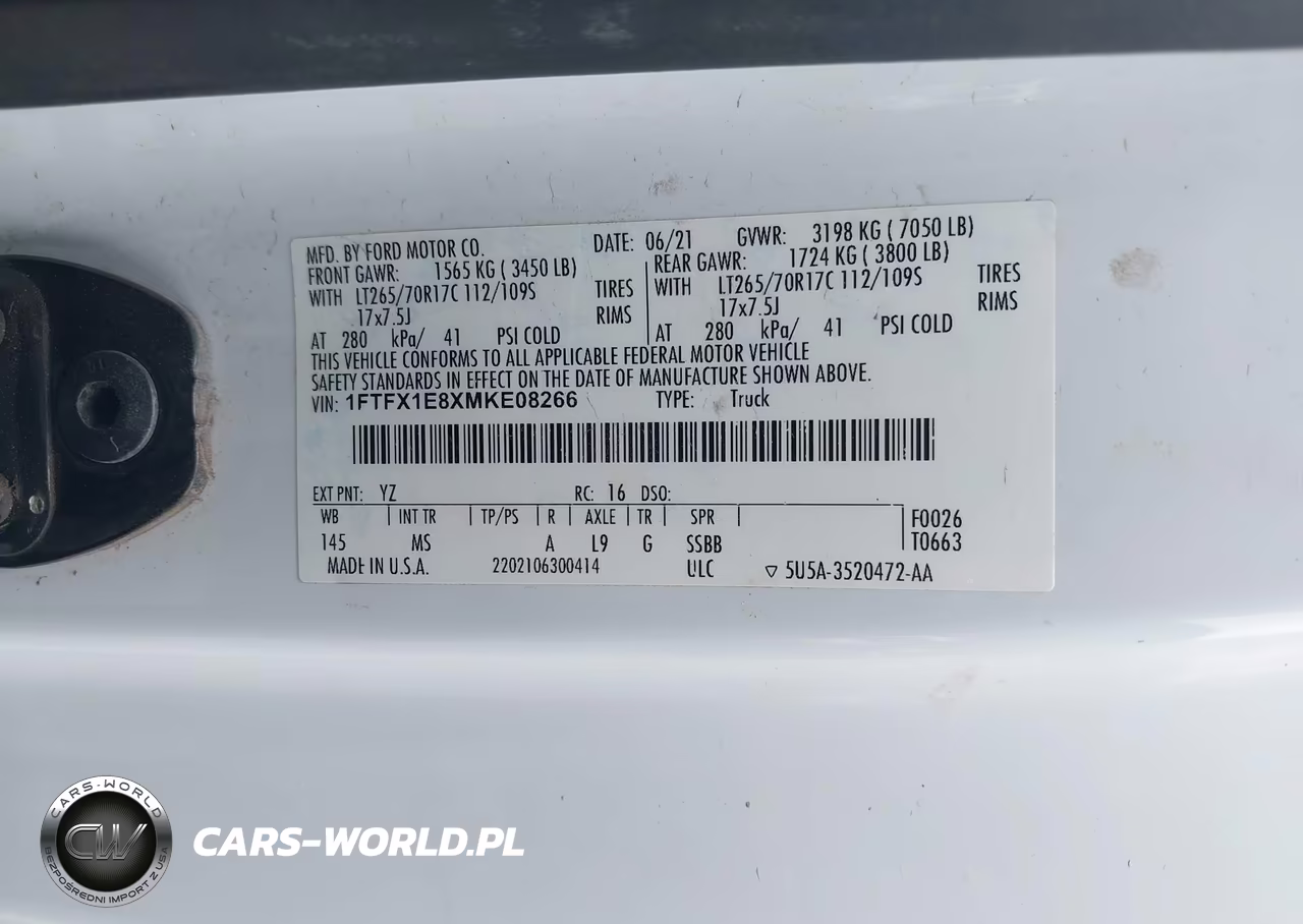 2021 Ford F-150 Xlt VIN:1FTFX1E8XMKE08266 - 9