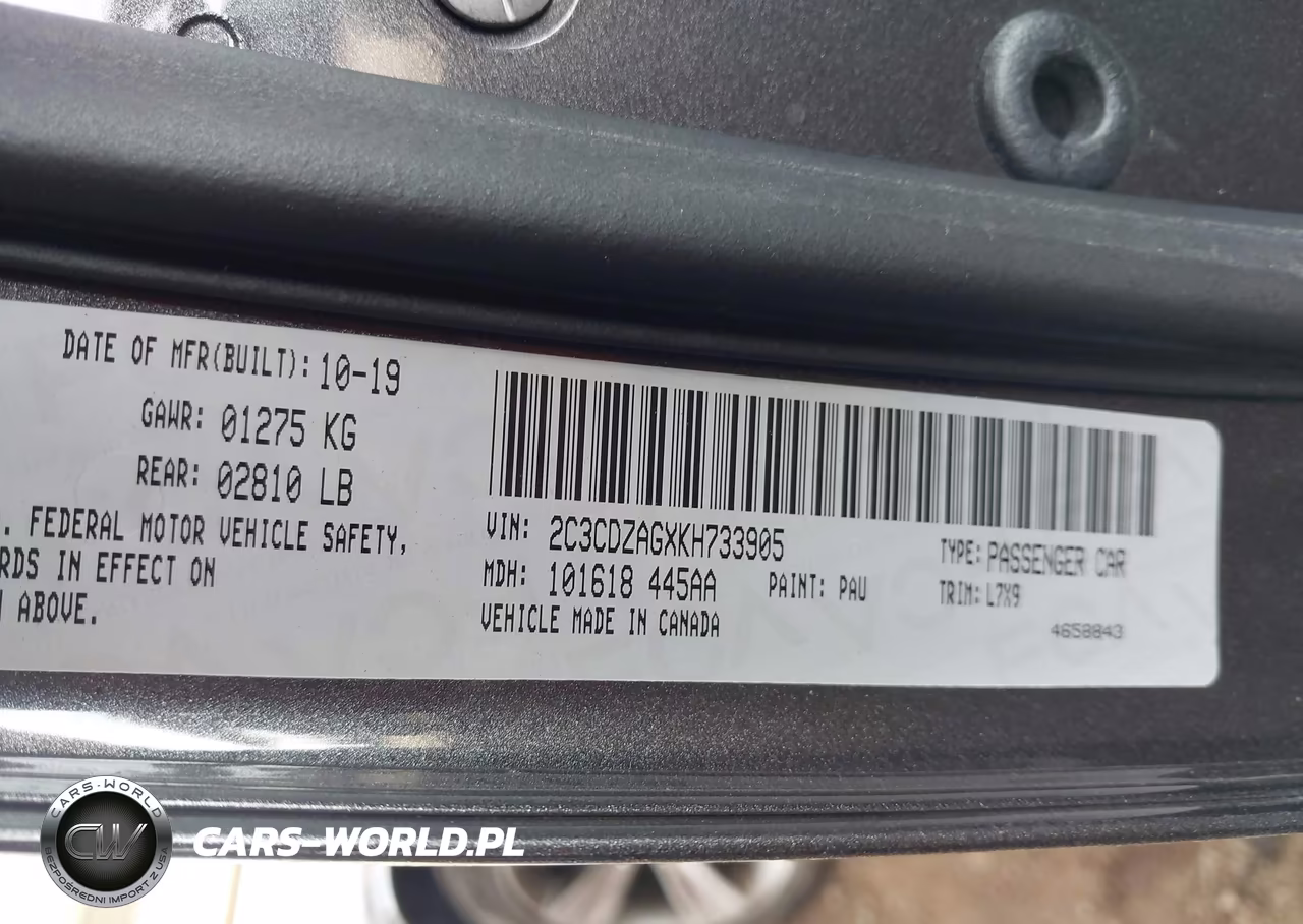 2019 Dodge Challenger Sxt VIN:2C3CDZAGXKH733905 - 9