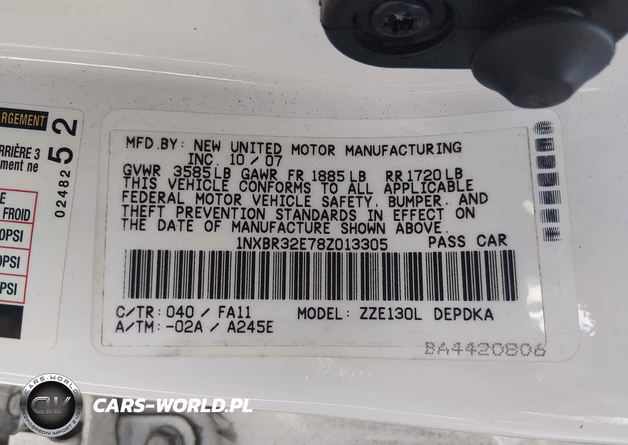 2008 Toyota Corolla Ce VIN:1NXBR32E78Z013305 - 9