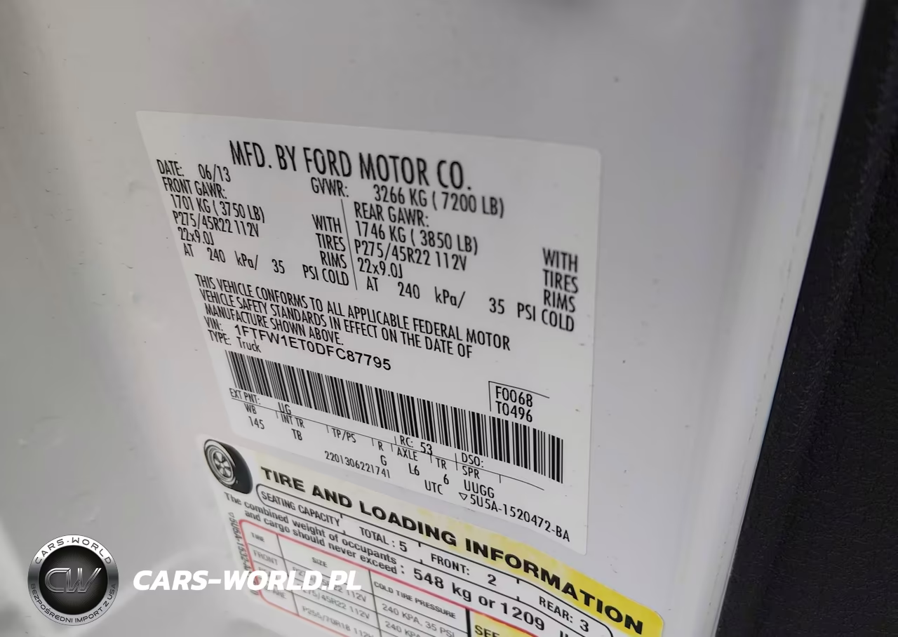 2013 Ford F-150 Limited VIN:1FTFW1ET0DFC87795 - 9