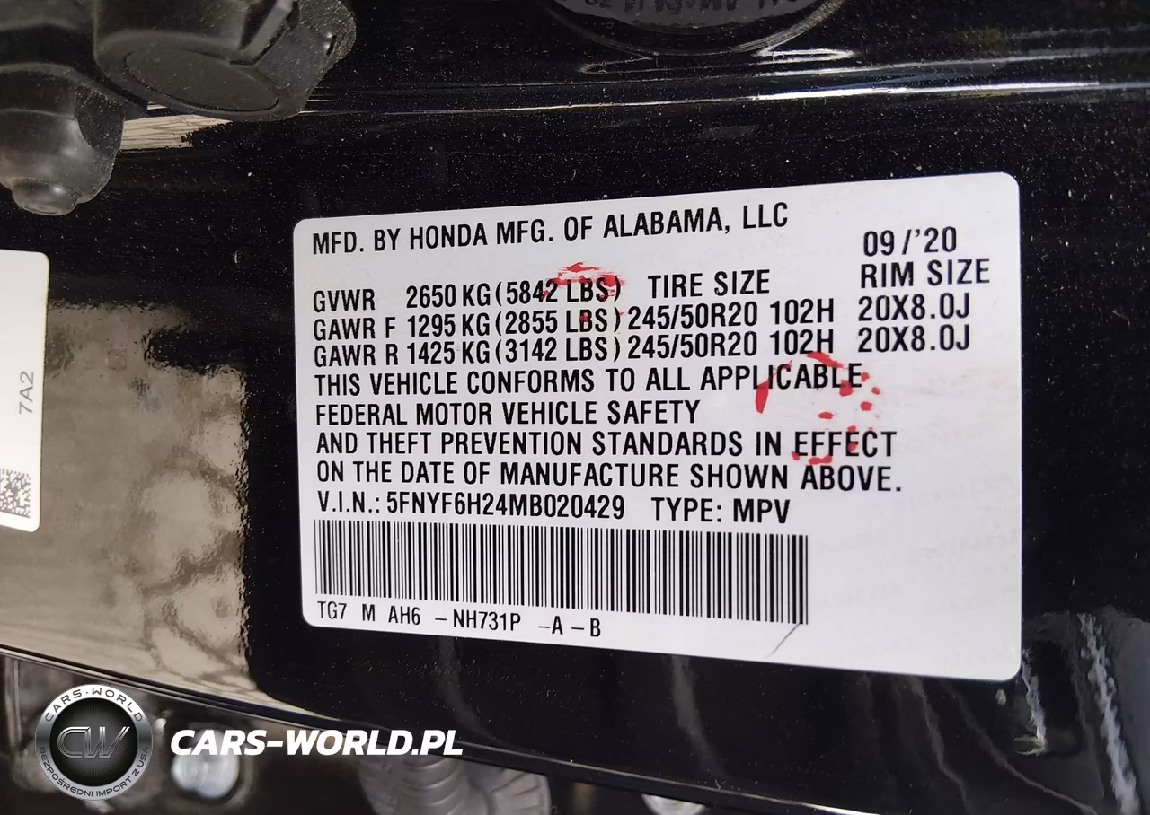 2021 Honda Pilot Awd Special Edition VIN:5FNYF6H24MB020429 - 9