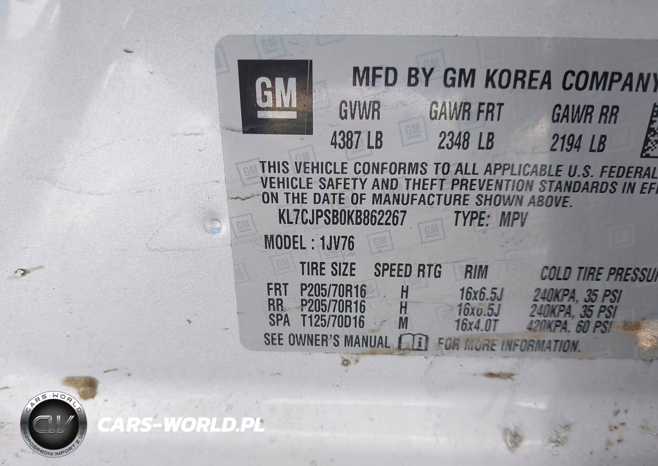 2019 Chevrolet Trax Lt VIN:KL7CJPSB0KB862267 - 9
