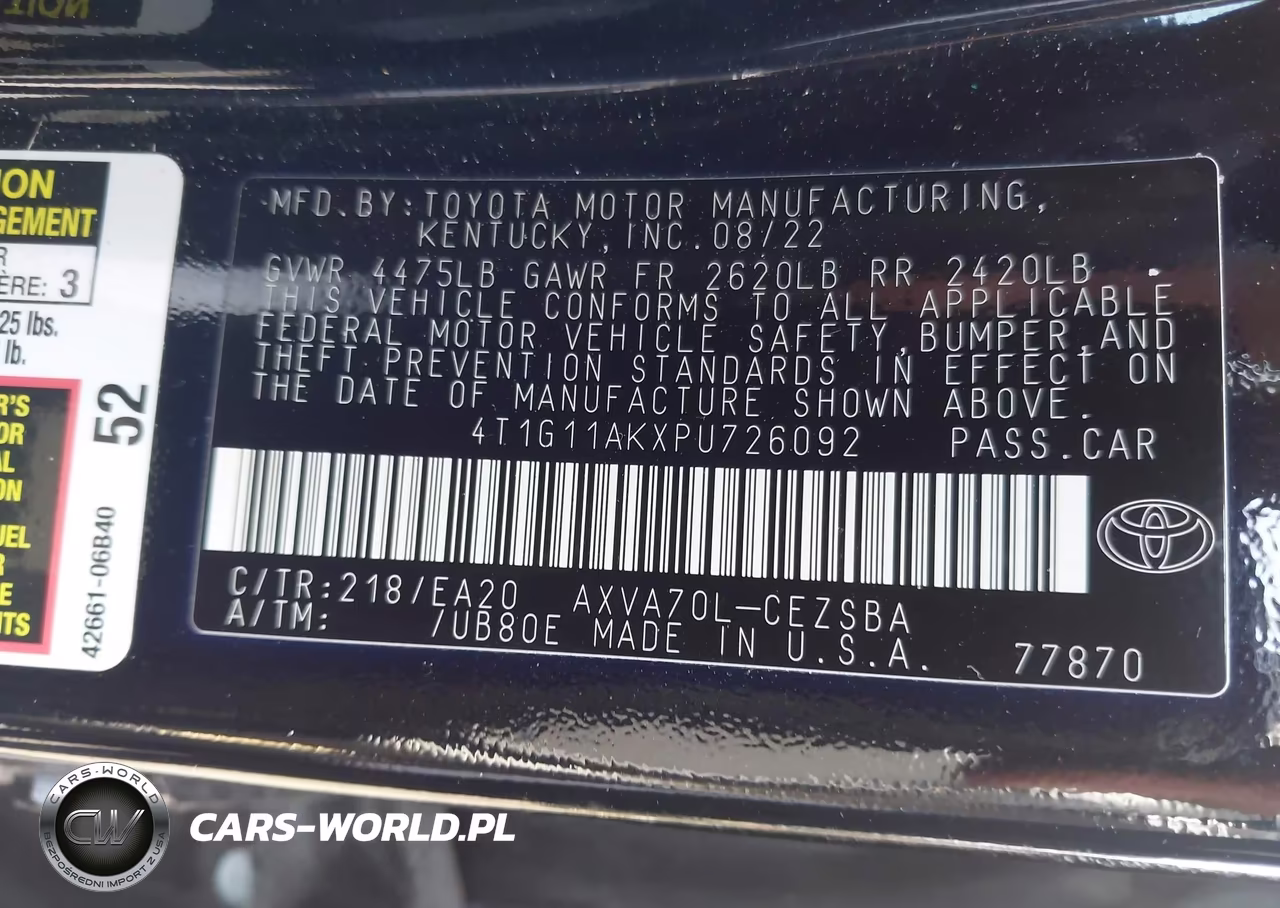 2023 Toyota Camry Se VIN:4T1G11AKXPU726092 - 9