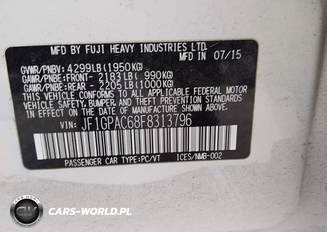 2015 Subaru Impreza 2.0I Premium VIN:JF1GPAC68F8313796 - 9