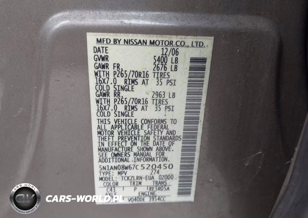 2007 Nissan Xterra S VIN:5N1AN08W67C520450 - 9