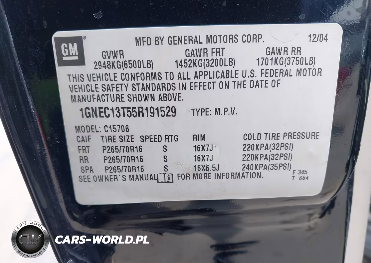 2005 Chevrolet Tahoe Ls VIN:1GNEC13T55R191529 - 9