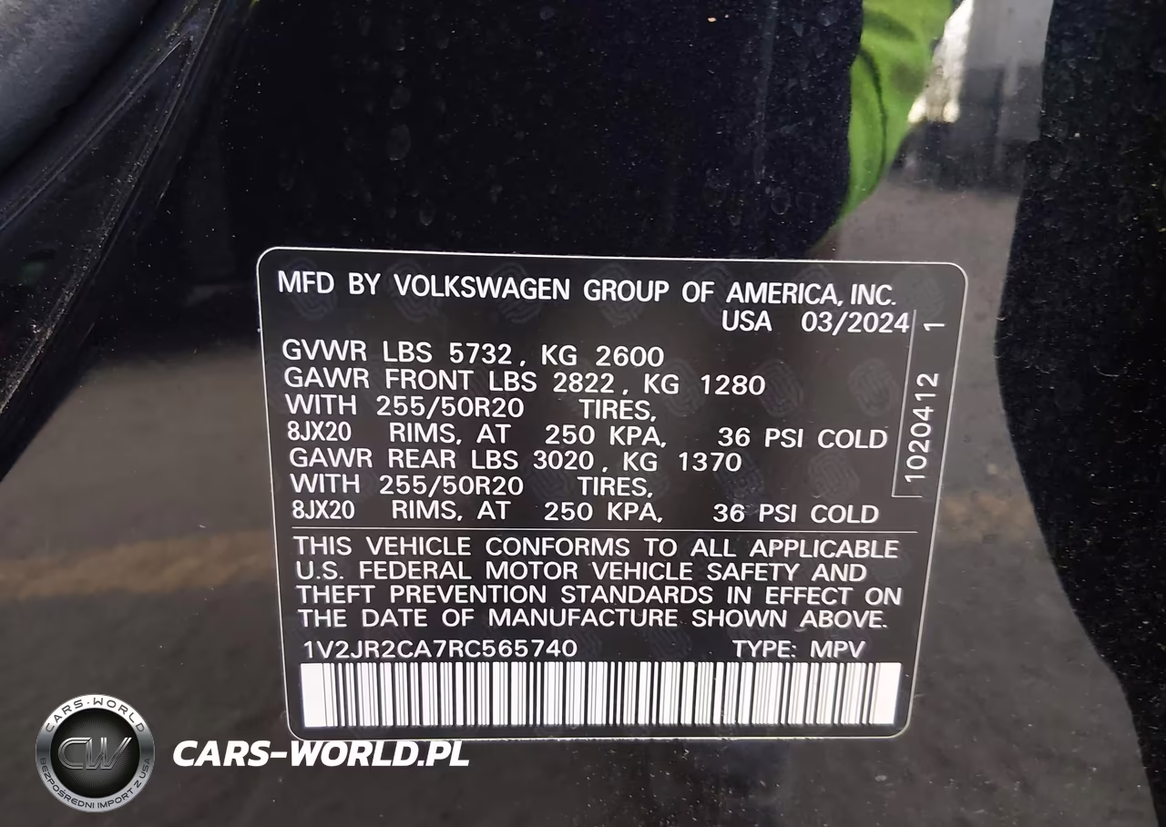 2024 Volkswagen Atlas 2.0T Se W-Technology VIN:1V2JR2CA7RC565740 - 9