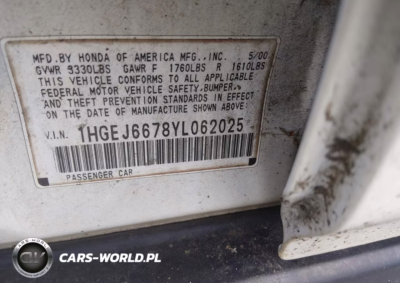 2000 Honda Civic Lx VIN:1HGEJ6678YL062025 - 9