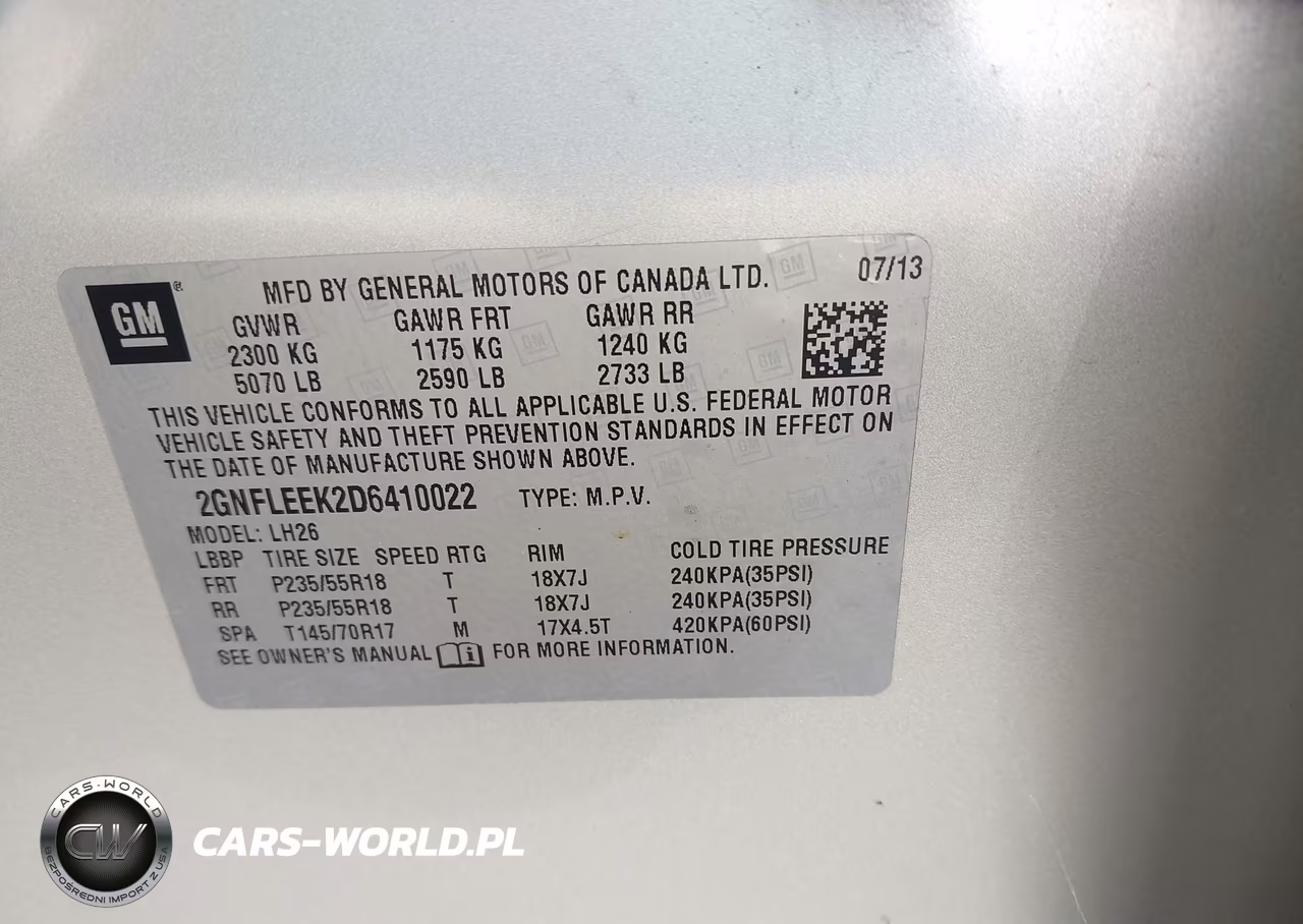2013 Chevrolet Equinox 1Lt VIN:2GNFLEEK2D6410022 - 9