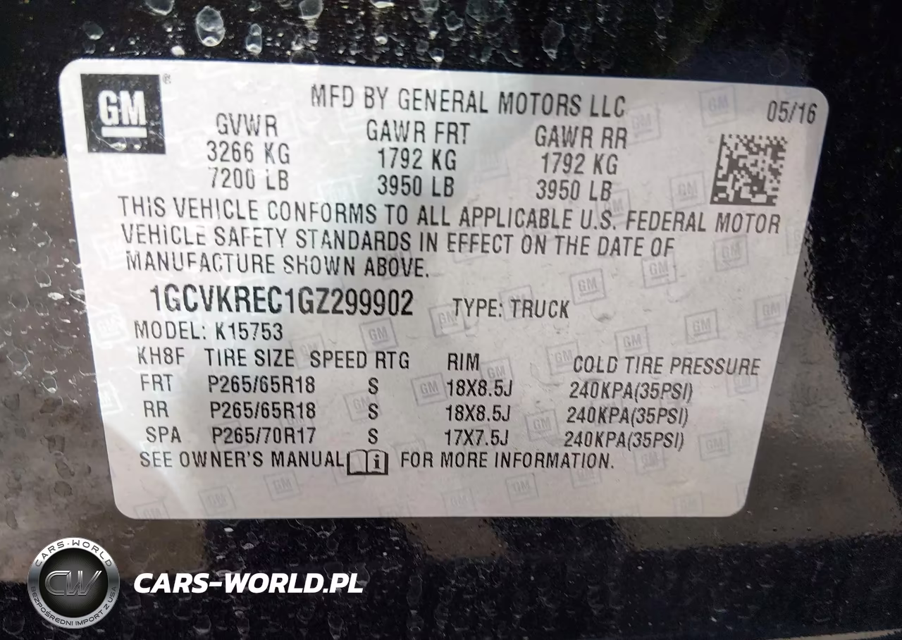 2016 Chevrolet Silverado 1500 2Lt VIN:1GCVKREC1GZ299902 - 9