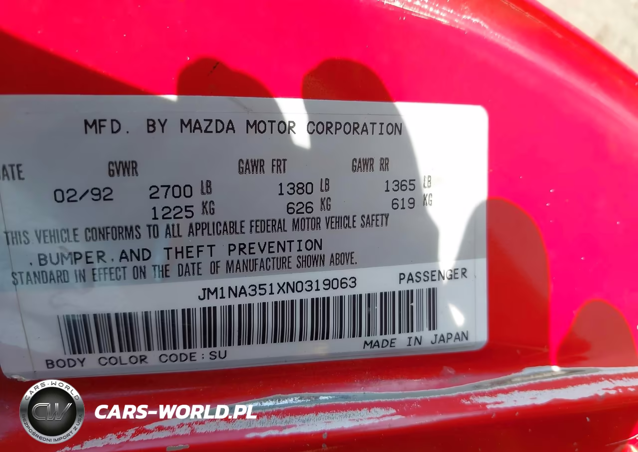 1992 Mazda Mx-5 Miata VIN:JM1NA351XN0319063 - 9
