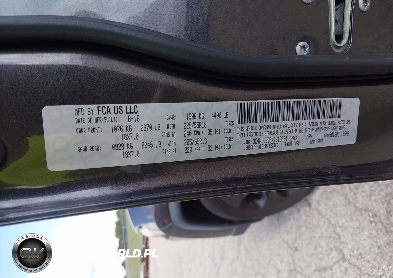 2019 Jeep Compass Altitude Fwd VIN:3C4NJCBB8KT613301 - 9