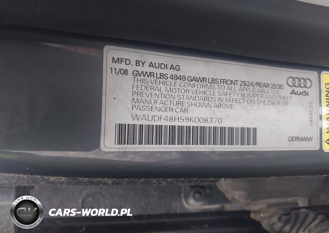 2009 Audi A4 2.0T Special Edition VIN:WAUDF48H59K008370 - 9