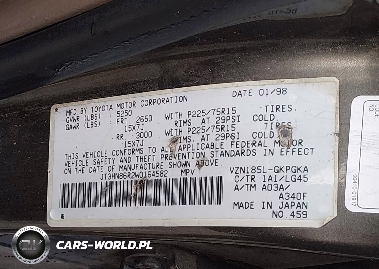 1998 Toyota 4Runner Sr5 V6 VIN:JT3HN86R2W0164582 - 9