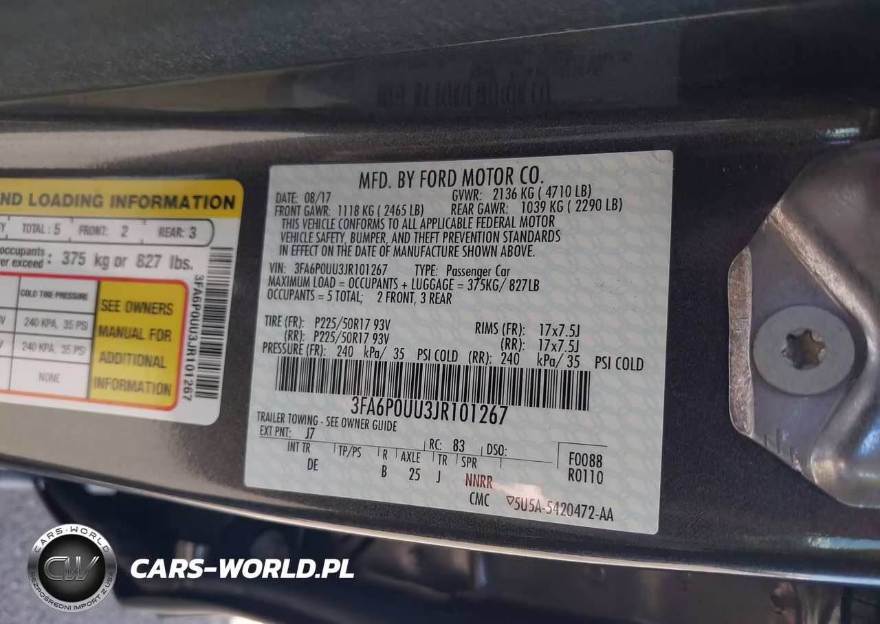 2018 Ford Fusion Hybrid S VIN:3FA6P0UU3JR101267 - 9