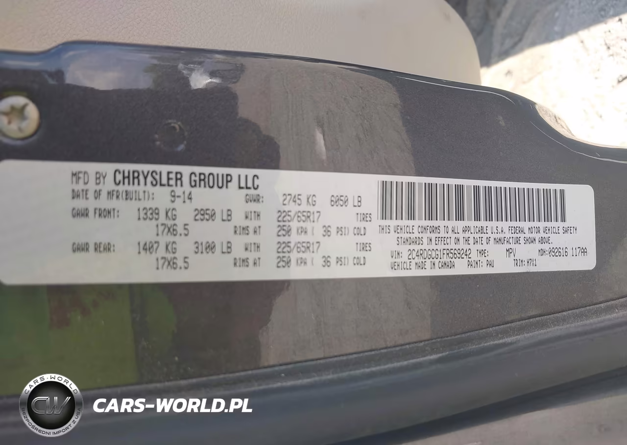 2015 Dodge Grand Caravan Sxt VIN:2C4RDGCG1FR569242 - 9