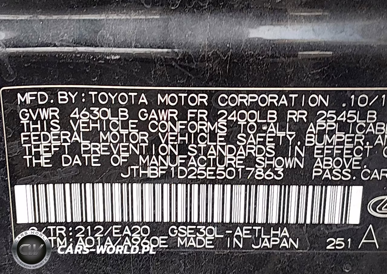 2014 Lexus Is 250 VIN:JTHBF1D25E5017863 - 9
