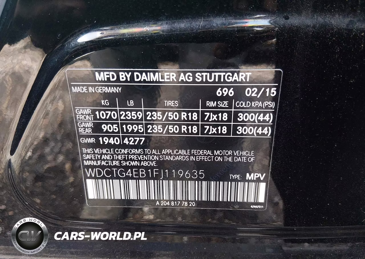 2015 Mercedes-Benz Gla 250 VIN:WDCTG4EB1FJ119635 - 9