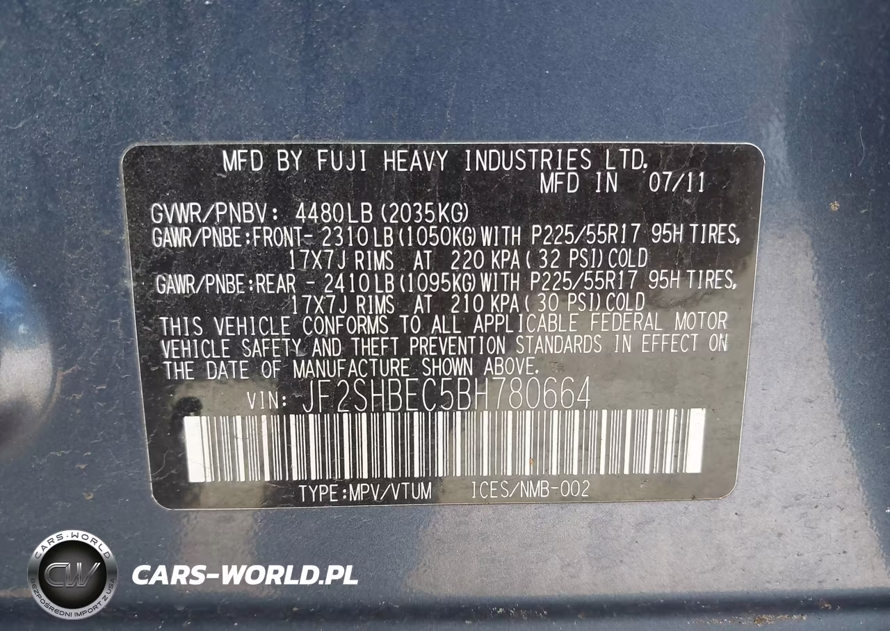 2011 Subaru Forester 2.5X Limited VIN:JF2SHBEC5BH780664 - 9