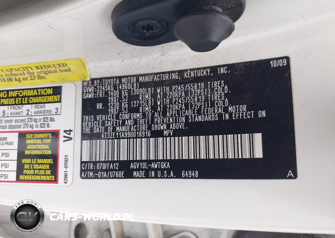 2009 Toyota Venza VIN:4T3ZE11A99U018916 - 9