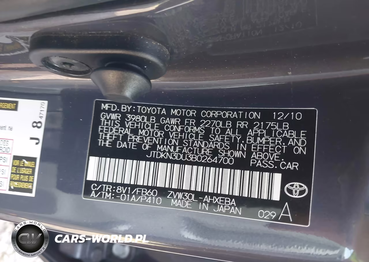 2011 Toyota Prius Two VIN:JTDKN3DU3B0264700 - 9