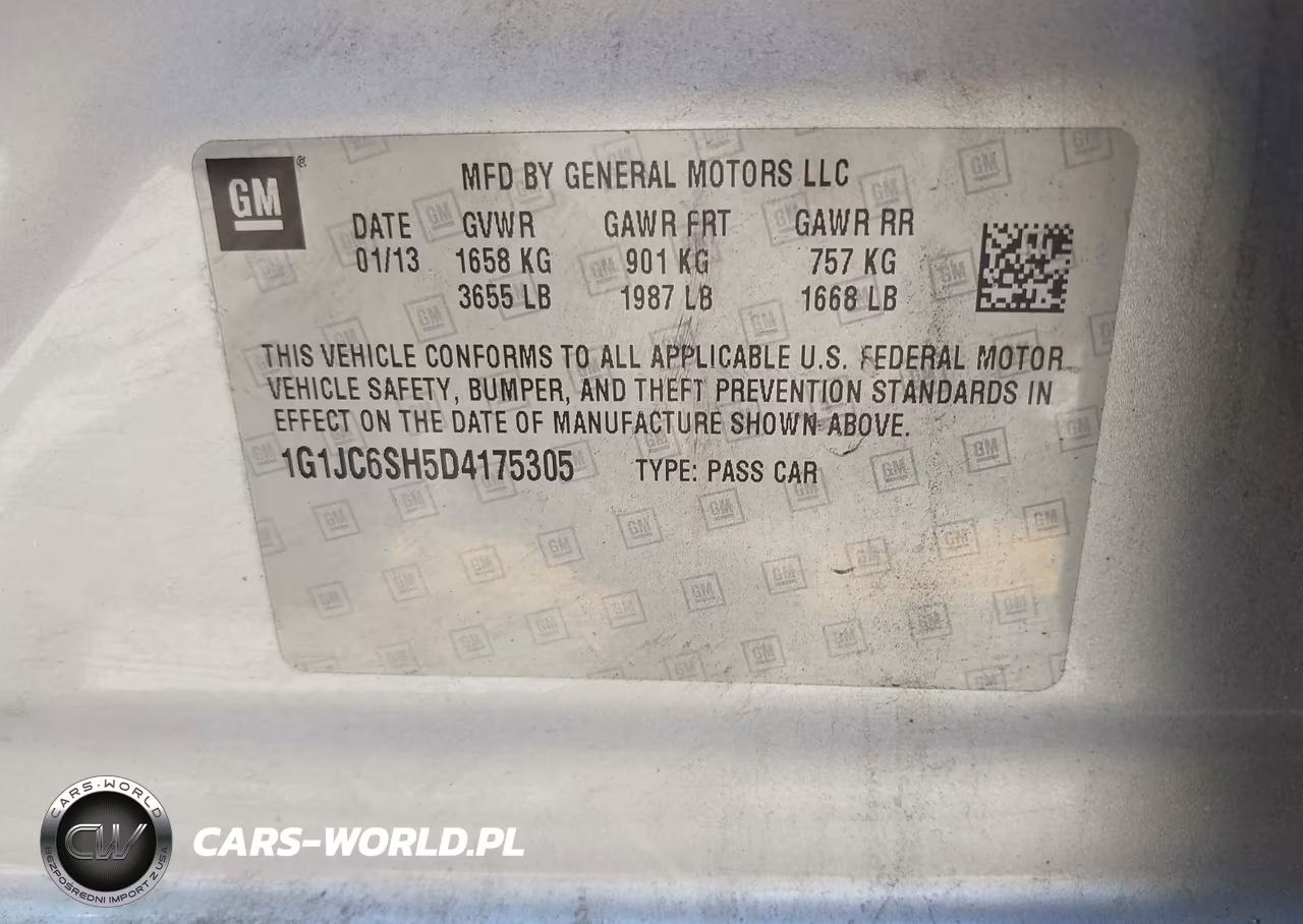 2013 Chevrolet Sonic Lt Auto VIN:1G1JC6SH5D4175305 - 9