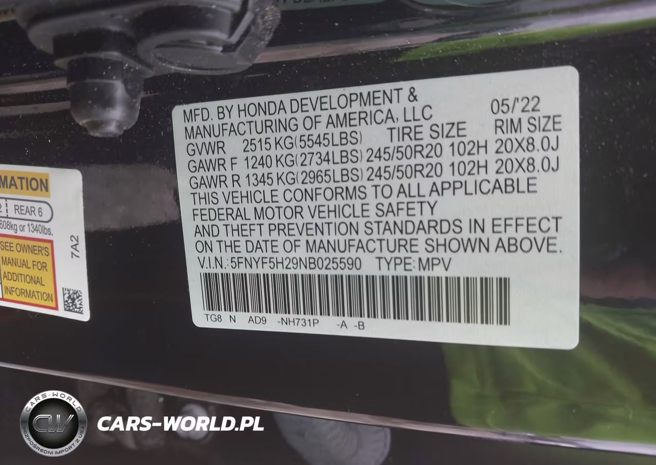 2022 Honda Pilot 2Wd Special Edition VIN:5FNYF5H29NB025590 - 9