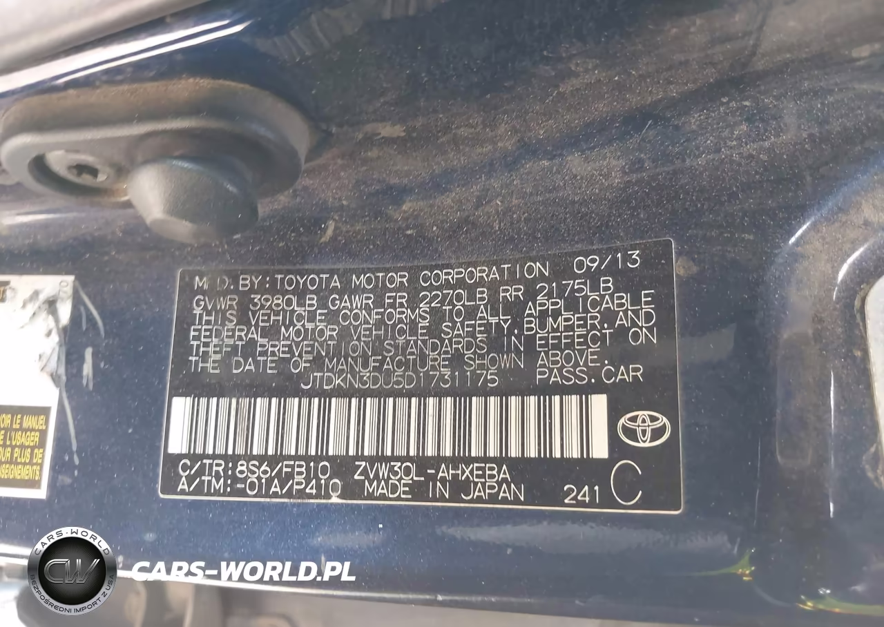 2013 Toyota Prius Three VIN:JTDKN3DU5D1731175 - 9