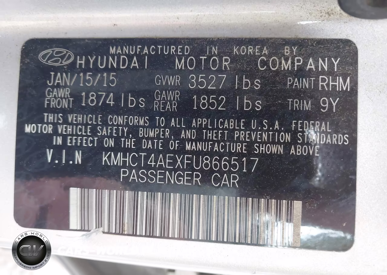 2015 Hyundai Accent Gls VIN:KMHCT4AEXFU866517 - 9