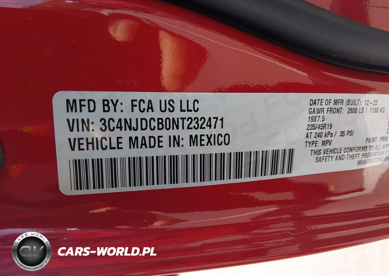 2022 Jeep Compass (Red) Edition 4X4 VIN:3C4NJDCB0NT232471 - 9