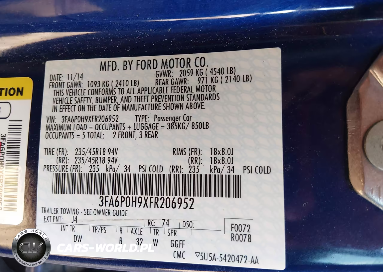 2015 Ford Fusion Se VIN:3FA6P0H9XFR206952 - 9