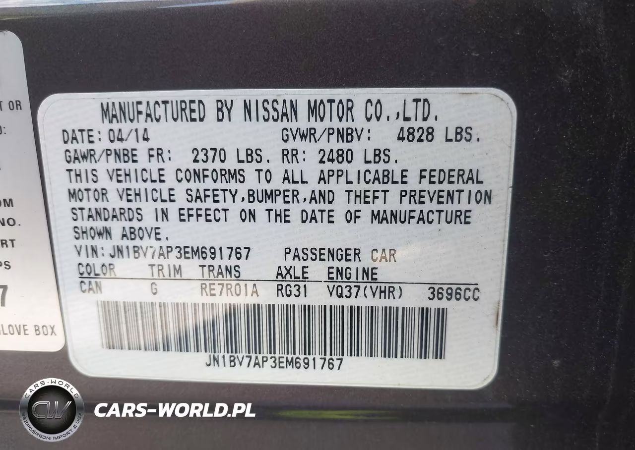 2014 Infiniti Q50 Premium VIN:JN1BV7AP3EM691767 - 9