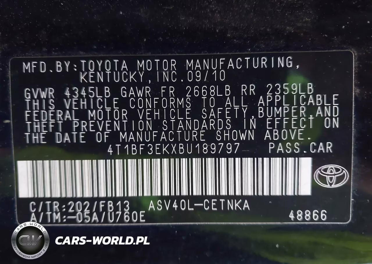 2011 Toyota Camry Le VIN:4T1BF3EKXBU189797 - 9