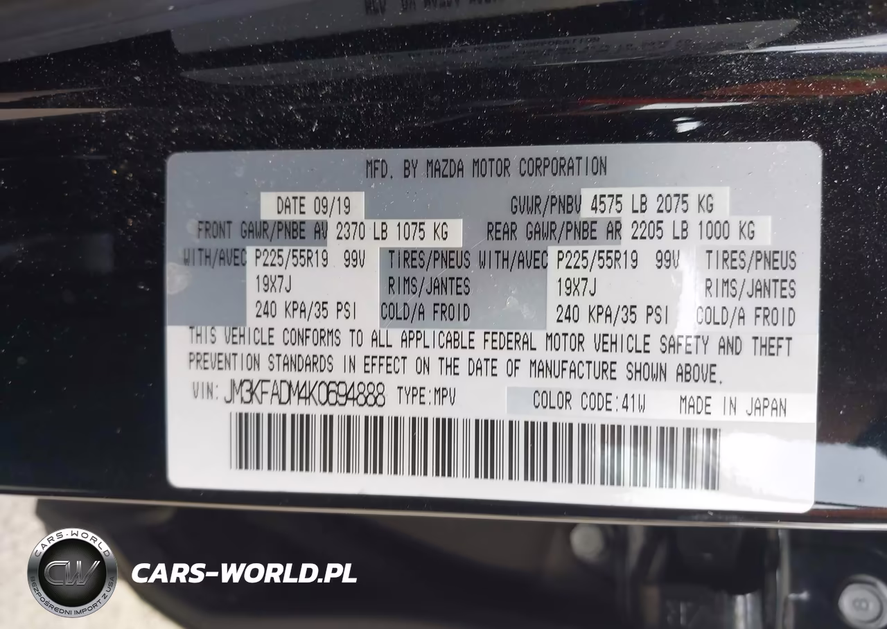 2019 Mazda Cx-5 Grand Touring VIN:JM3KFADM4K0694888 - 9