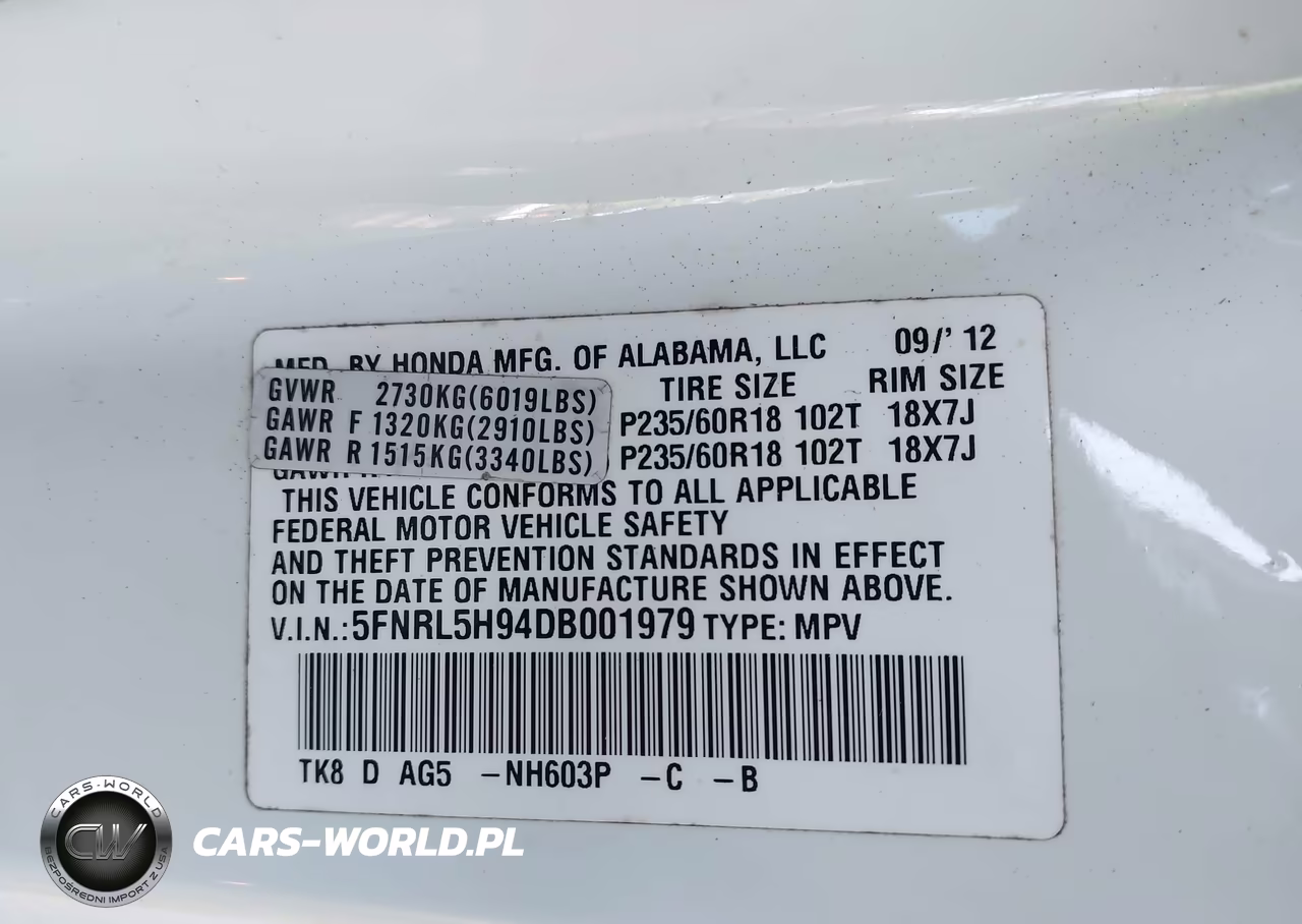 2013 Honda Odyssey Touring-Touring Elite VIN:5FNRL5H94DB001979 - 9