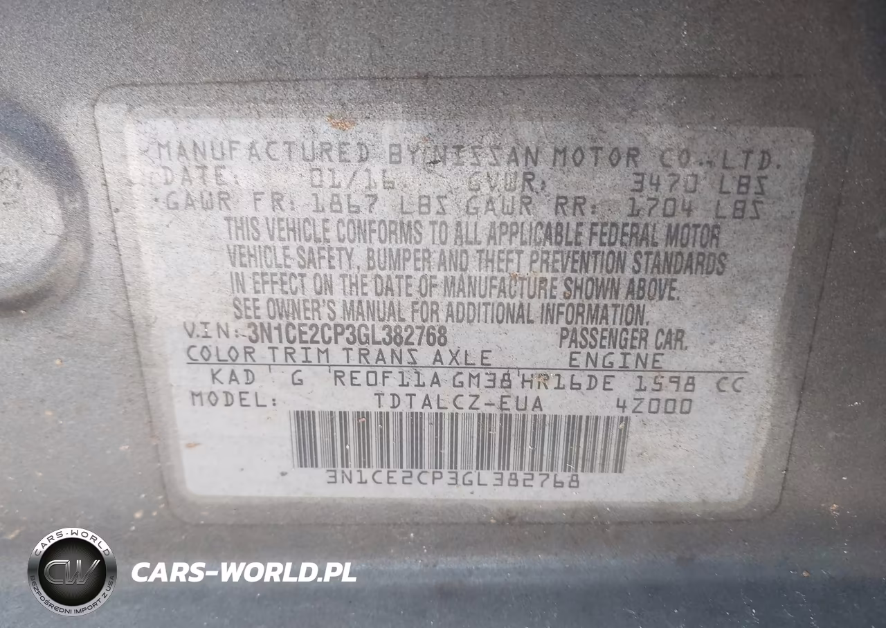 2016 Nissan Versa Note S Plus VIN:3N1CE2CP3GL382768 - 9